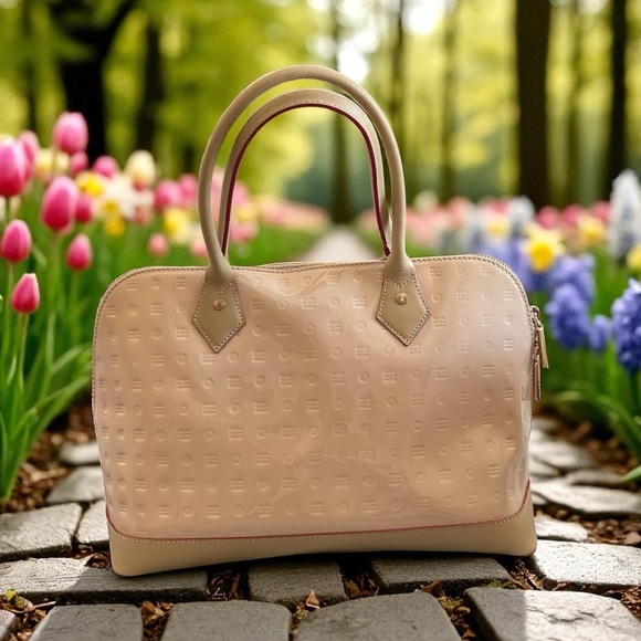 Arcadia Hand beige/ red Italian Bag size OS - Picture 1 of 16